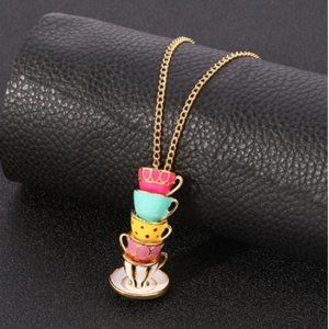 🍏50% OFF/3+...Colorful Teacups Necklace